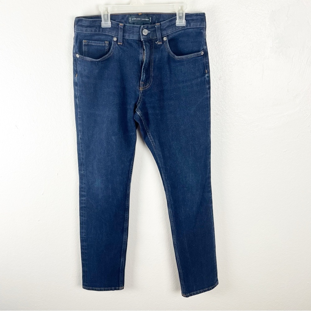 EVERLANE Dark Wash Straight Leg Five Pockets Uniform Jeans, Size 30 x 30